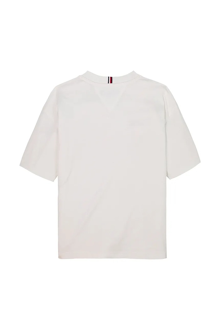 Αγορίστικα Παιδικό βαμβακερό μπλουζάκι Tommy Hilfiger KB0KB09646.PPYA λευκό