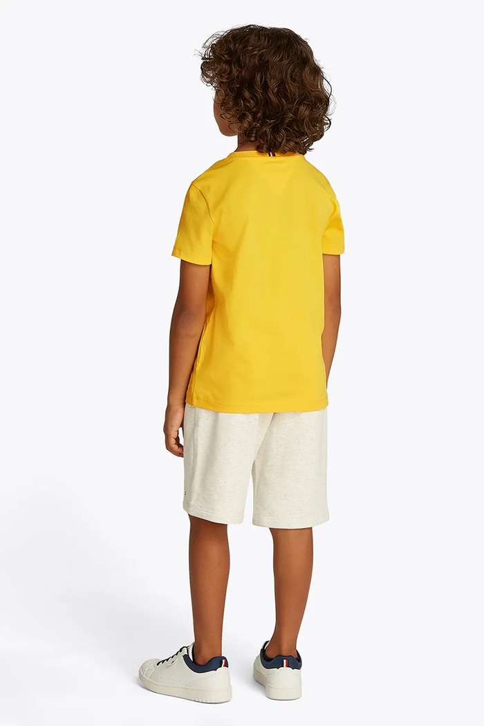 T-shirt bawełniany dziecięcy Tommy Hilfiger KB0KB09530.98.122.PPYA żółty
