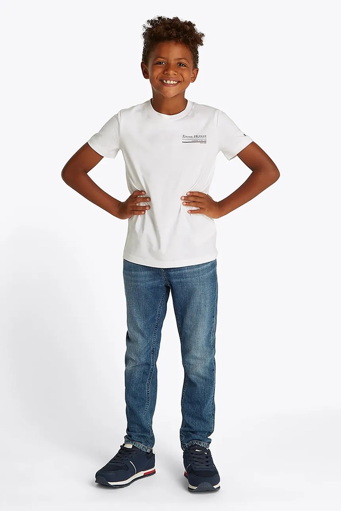 Tommy Hilfiger tricou de bumbac pentru copii print alb KB0KB09537.74.122.PPYA