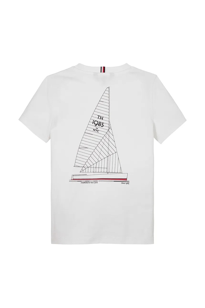 Băieți Tommy Hilfiger tricou de bumbac pentru copii KB0KB09537.74.122.PPYA alb