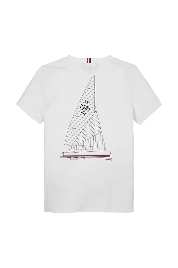 CHLAPEC Dětské bavlněné tričko Tommy Hilfiger KB0KB09537.128.176.PPYA bílá