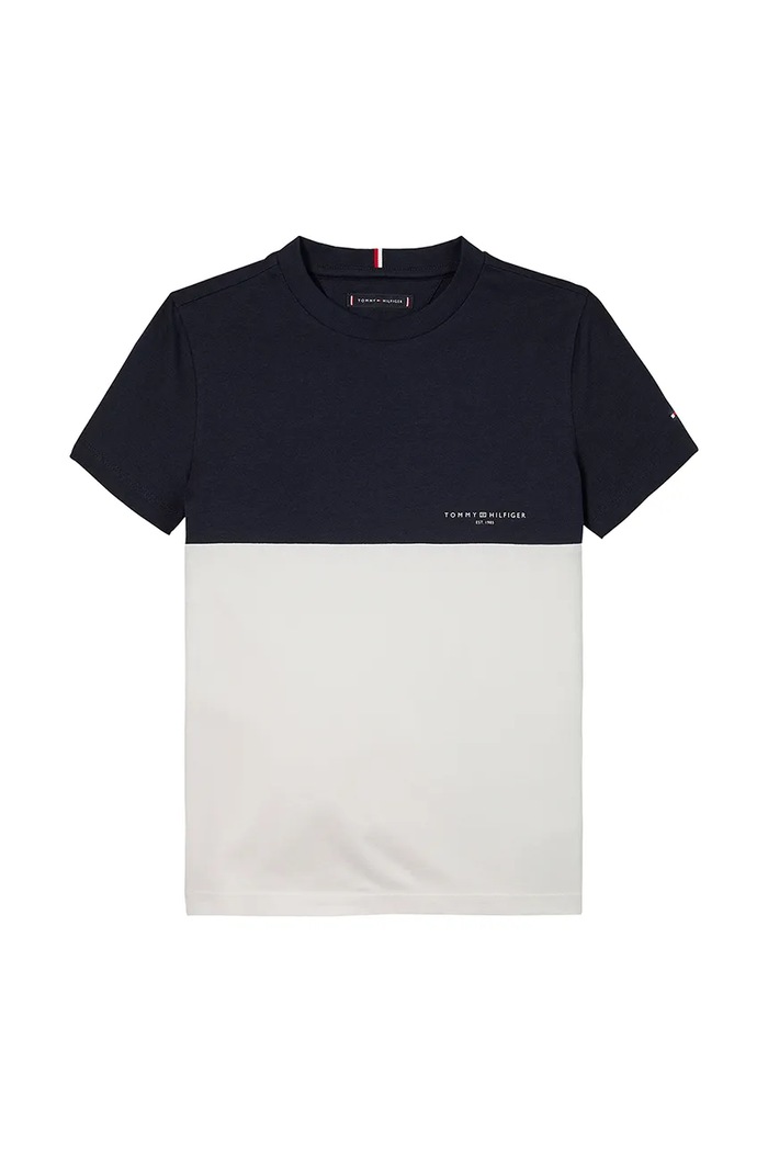 Tommy Hilfiger t-shirt bawełniany dziecięcy KB0KB09617.128.176.PPYA czarny SS25