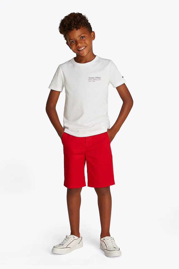 Dětské bavlněné tričko Tommy Hilfiger kulatý bílá KB0KB09648.74.122.PPYA