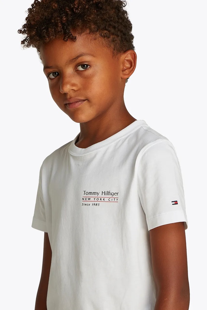 Dětské bavlněné tričko Tommy Hilfiger KB0KB09648.74.122.PPYA bílá