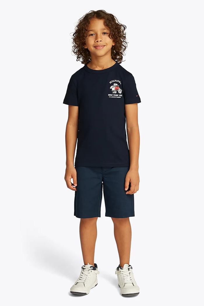 Detské bavlnené tričko Tommy Hilfiger bavlna tmavomodrá KB0KB09648.74.122.PPYA