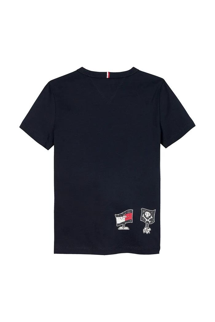 Chlapec Detské bavlnené tričko Tommy Hilfiger KB0KB09648.74.122.PPYA tmavomodrá