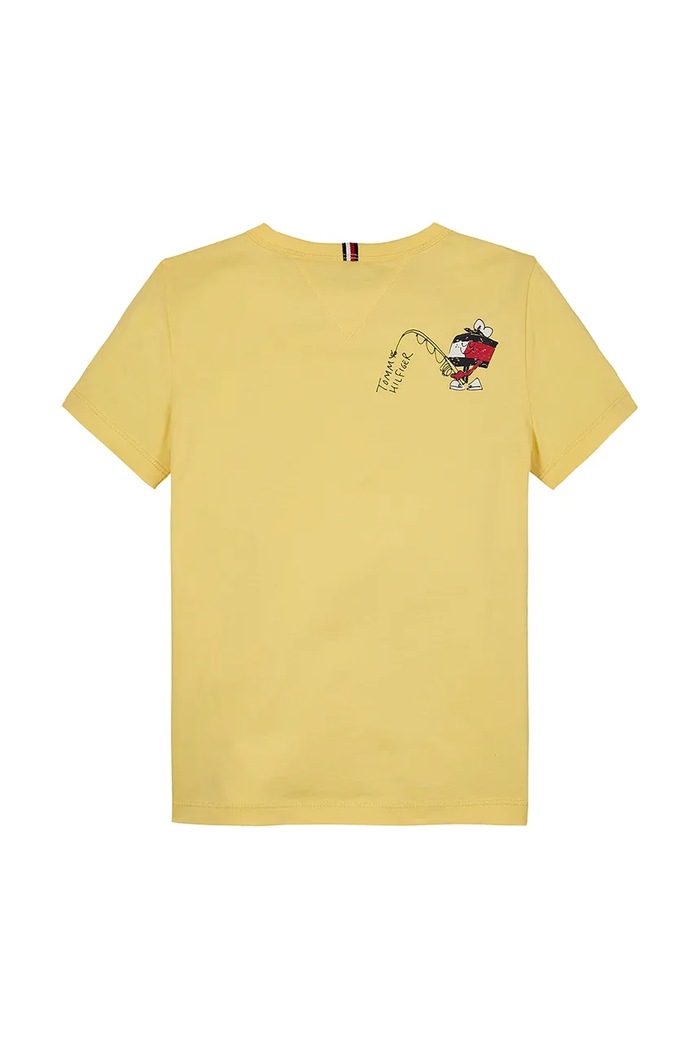 Chłopiec Tommy Hilfiger t-shirt bawełniany dziecięcy KB0KB09648.128.176.PPYA żółty