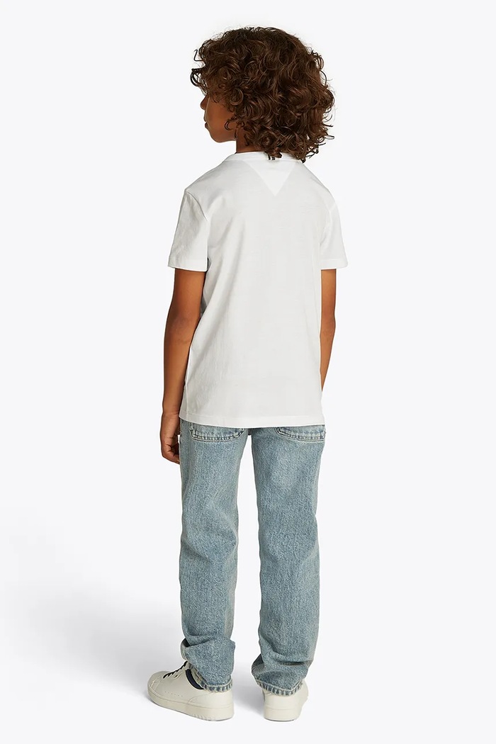 Dětské bavlněné tričko Tommy Hilfiger KB0KB09649.128.176.PPYA bílá