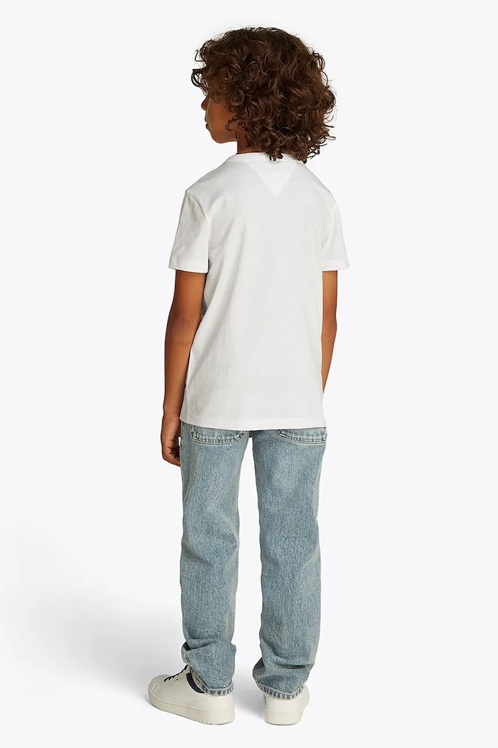 Dětské bavlněné tričko Tommy Hilfiger KB0KB09649.128.176.PPYA bílá