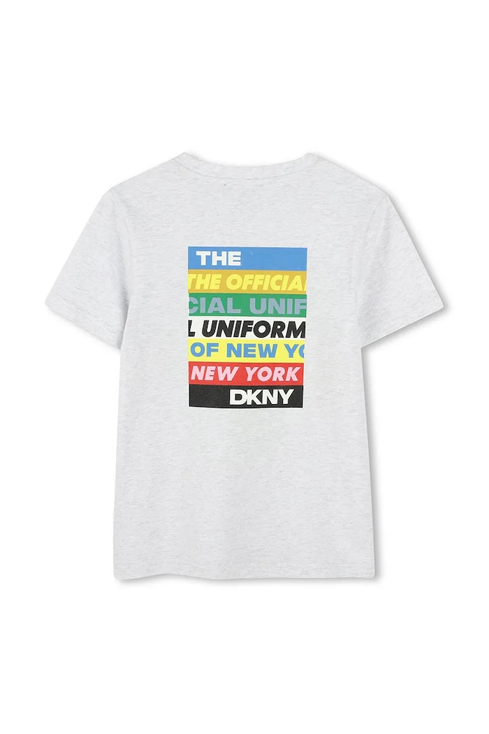 Dječaci Dječja pamučna majica kratkih rukava Dkny D62302.114.150 siva