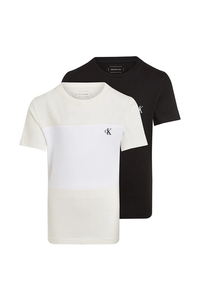 Calvin Klein Jeans t-shirt bawełniany dziecięcy 2-pack bawełna beżowy IB0IB02441.128.176.PPYA