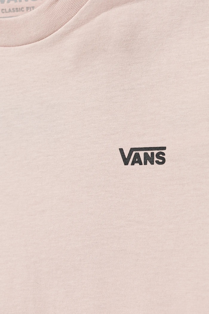 CHLAPEC Bavlněné tričko Vans LEFT CHEST TEE VN0A4MQ3O3N1 růžová