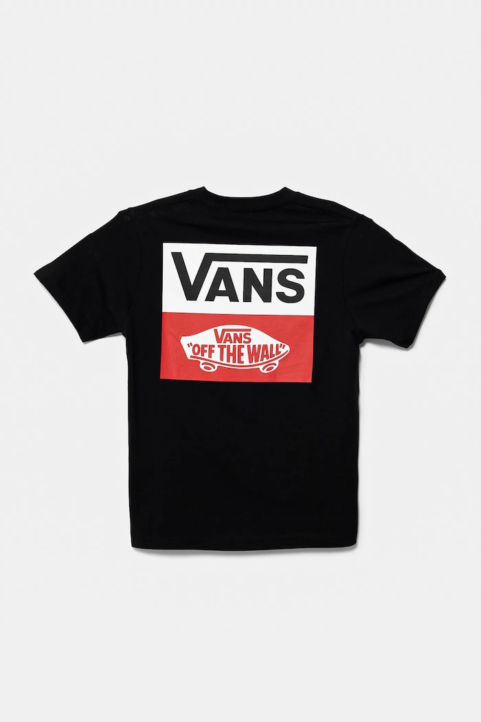 Vans t-shirt bawełniany dziecięcy OG LOGO VN000GDGBLK1 czarny SS25
