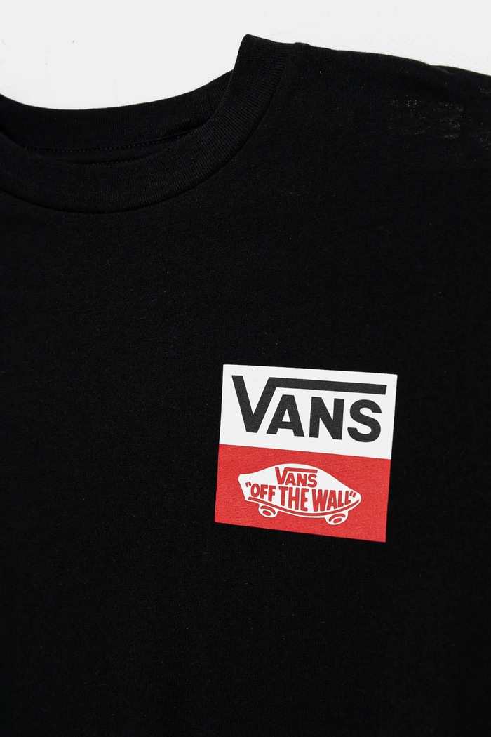 Chłopiec Vans t-shirt bawełniany dziecięcy OG LOGO VN000GDGBLK1 czarny