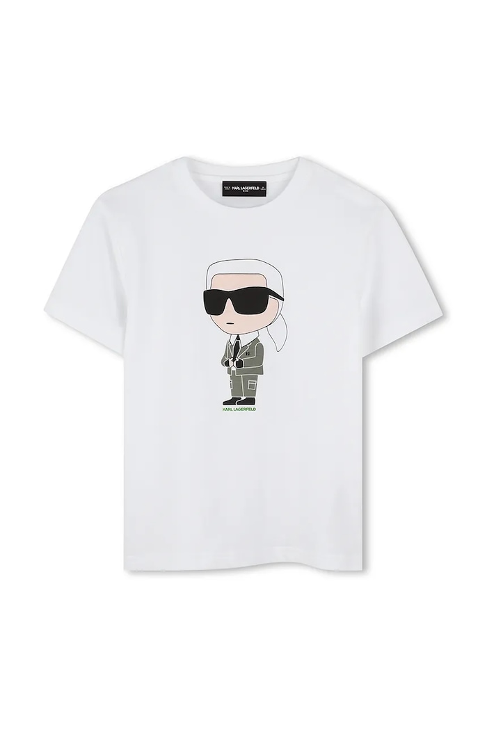 Karl Lagerfeld t-shirt bawełniany dziecięcy nadruk biały Z30437.162.174