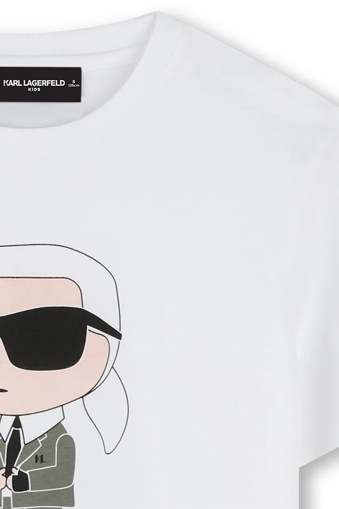 Chłopiec Karl Lagerfeld t-shirt bawełniany dziecięcy Z30437.162.174 biały