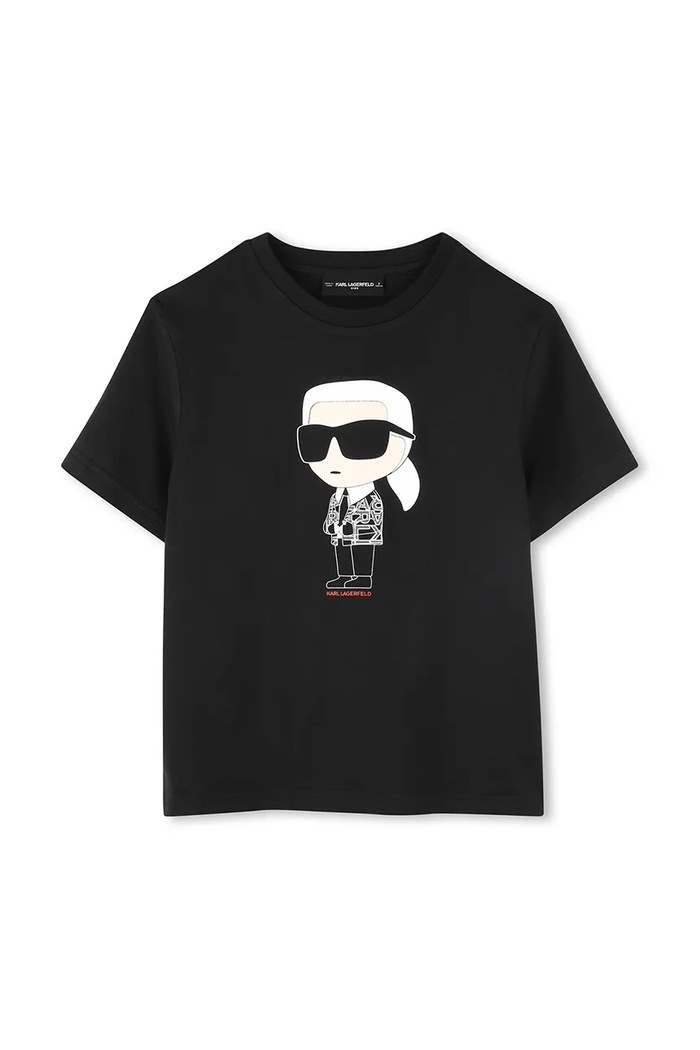 Karl Lagerfeld Дитяча бавовняна футболка Karl Lagerfeld чорний Z30438.162.174