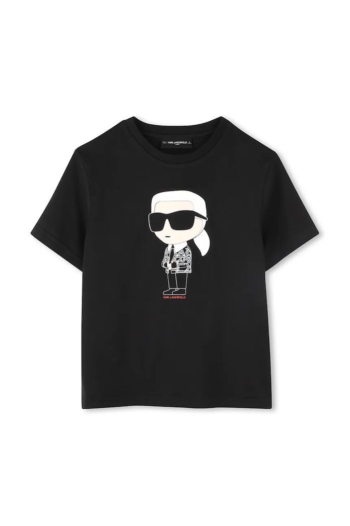 Karl Lagerfeld Дитяча бавовняна футболка Karl Lagerfeld чорний Z30438.162.174