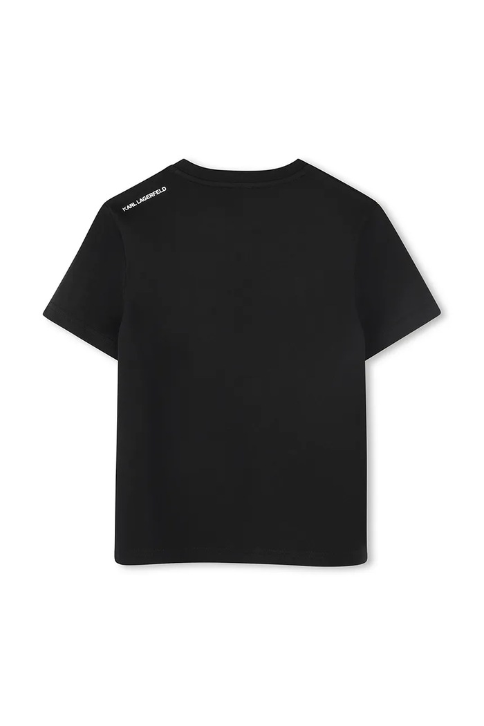 Karl Lagerfeld Дитяча бавовняна футболка Karl Lagerfeld Z30438.162.174 чорний SS25