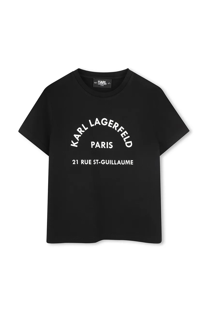 Karl Lagerfeld t-shirt bawełniany dziecięcy Z30439.162.174 czarny SS25