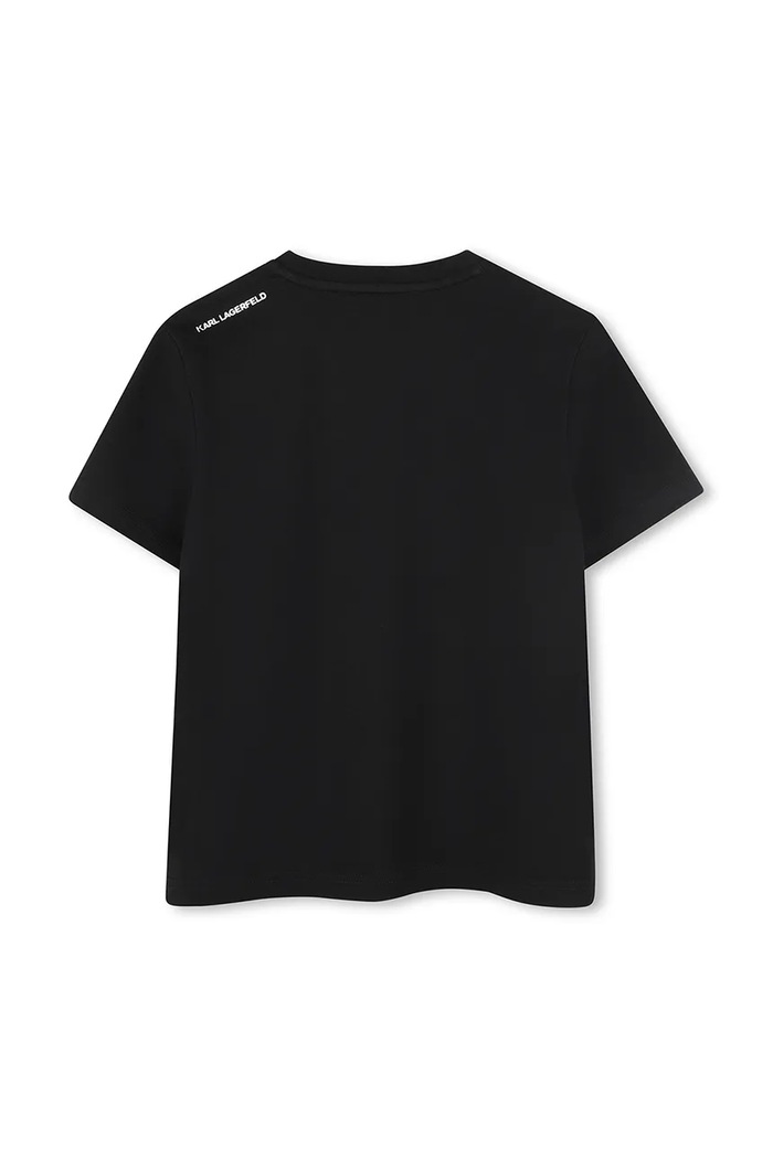 Chłopiec Karl Lagerfeld t-shirt bawełniany dziecięcy Z30439.162.174 czarny