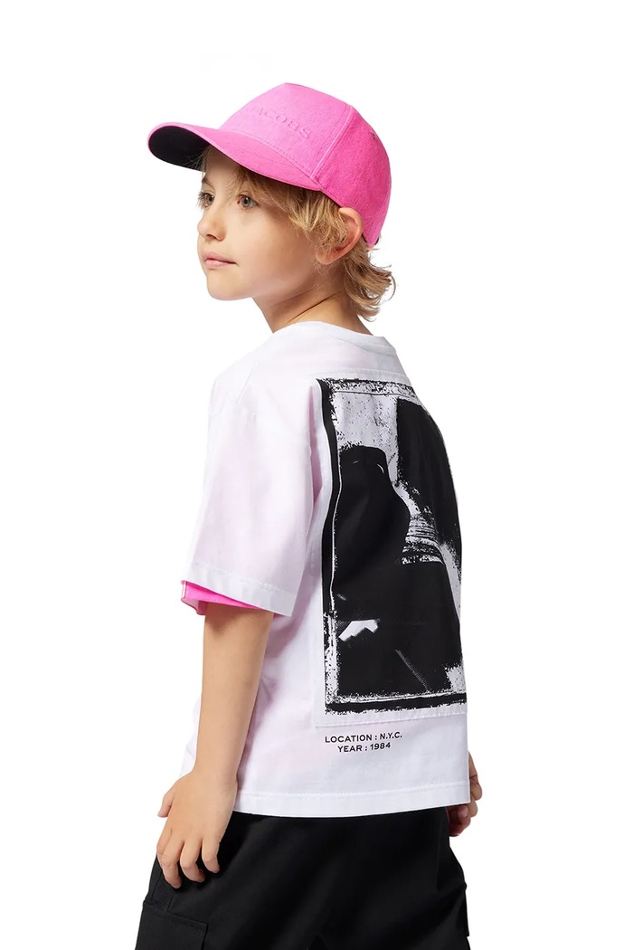 Marc Jacobs t-shirt bawełniany dziecięcy nadruk biały W60448.156