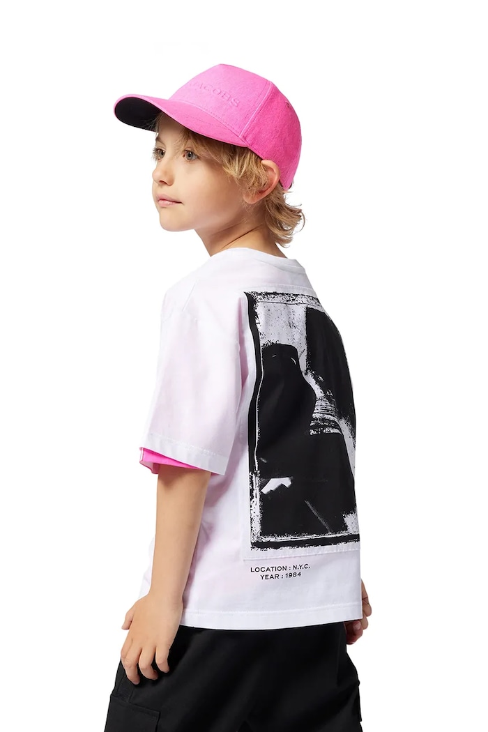 Marc Jacobs t-shirt bawełniany dziecięcy nadruk biały W60448.156