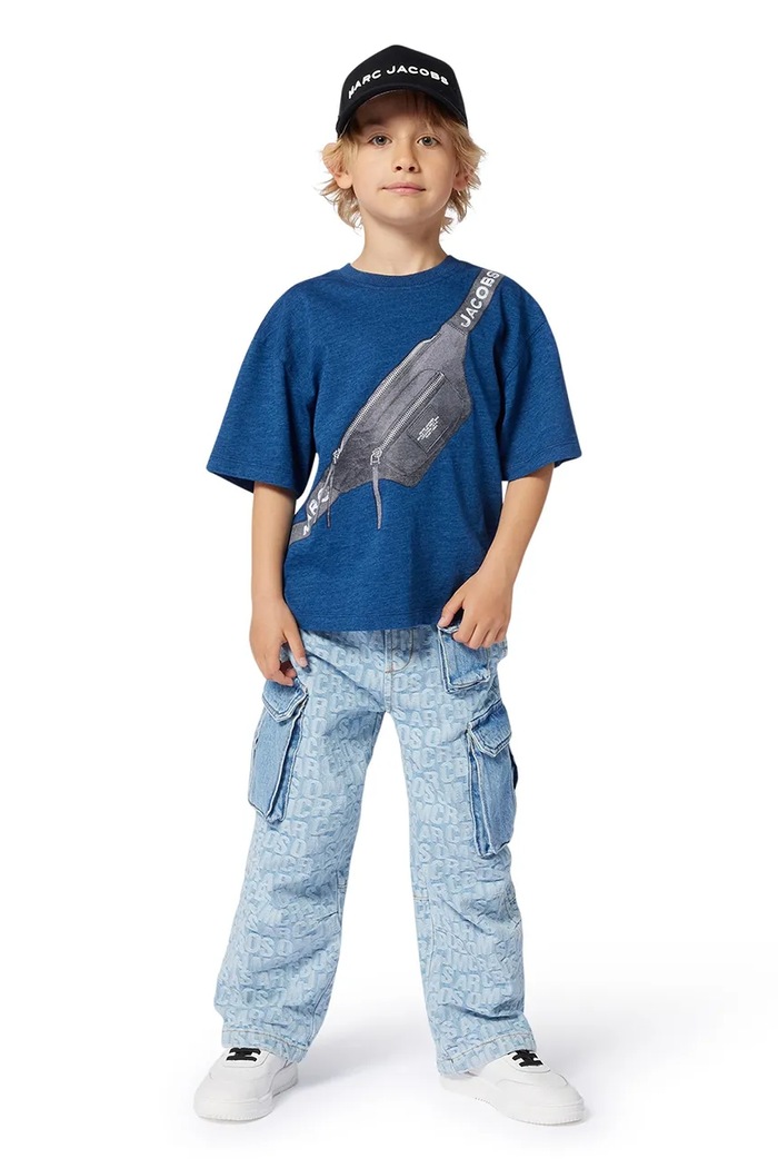 Marc Jacobs tricou de bumbac pentru copii print albastru W60453.86.108