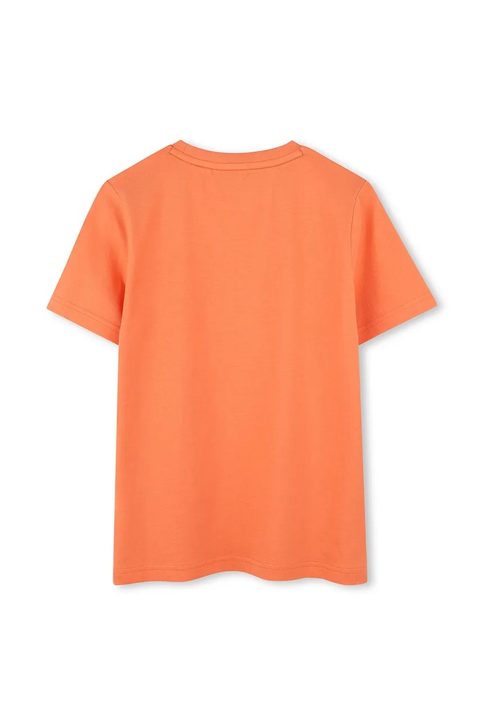 Chłopiec BOSS t-shirt bawełniany dziecięcy J52034.114.150 pomarańczowy
