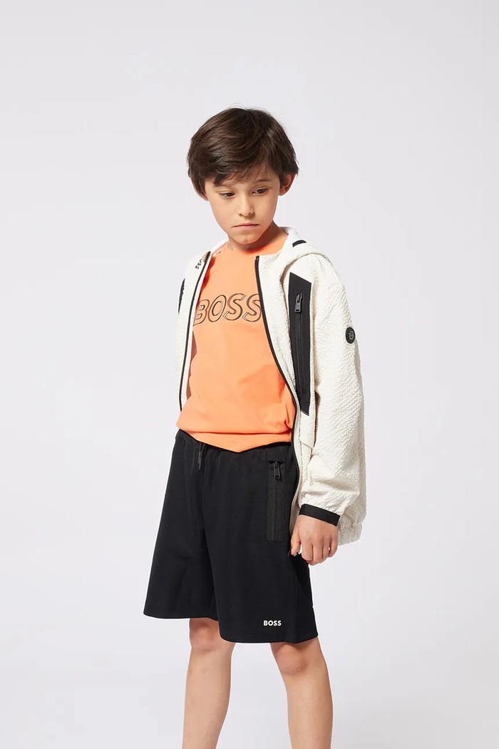 BOSS t-shirt bawełniany dziecięcy J52034.114.150 pomarańczowy