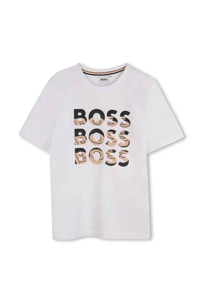 BOSS T-shirt bawełniany dziecięcy biały J52038.162.174