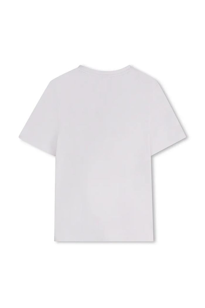 BOSS T-shirt bawełniany dziecięcy J52038.162.174 biały SS25