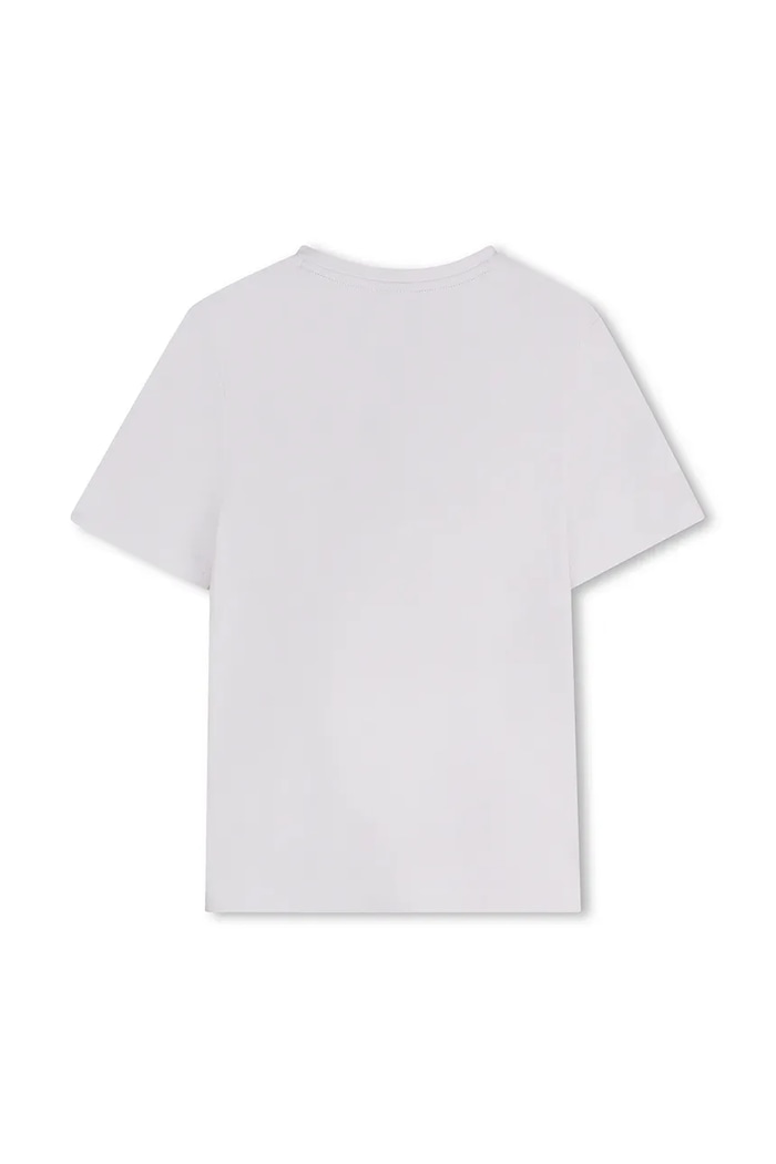 BOSS T-shirt bawełniany dziecięcy J52038.162.174 biały SS25