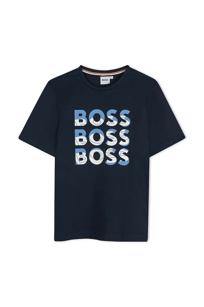 Детска памучна тениска BOSS памук тъмносин J52038.162.174