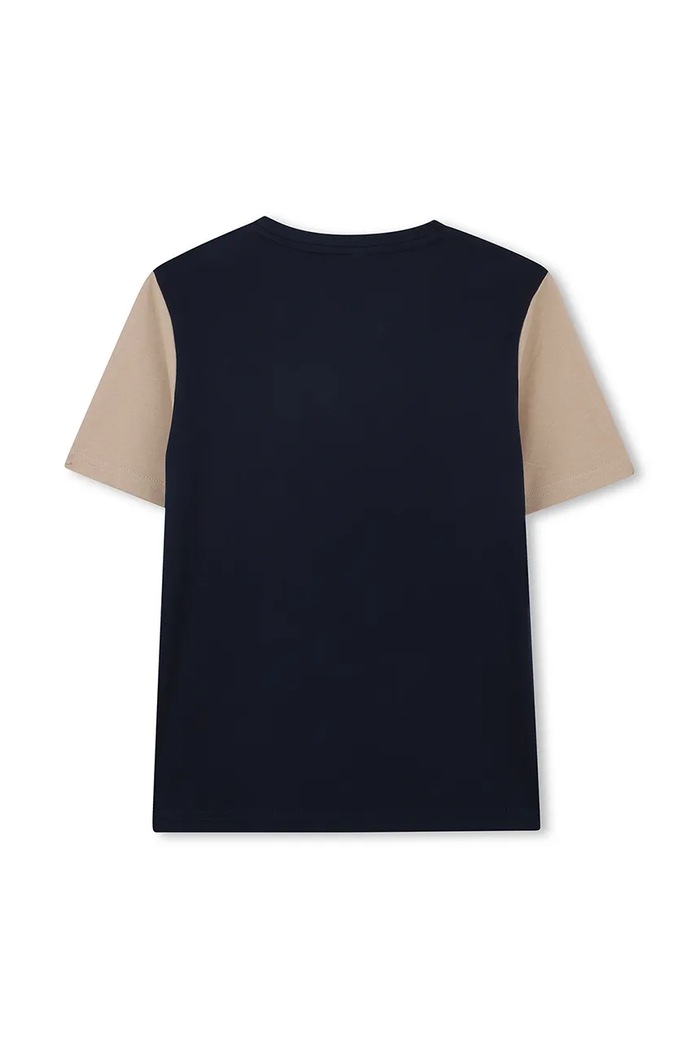 BOSS T-shirt bawełniany dziecięcy J52039.162.174 granatowy SS25