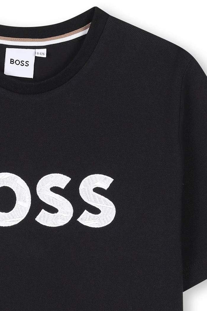BOSS t-shirt bawełniany dziecięcy czarny J52049.114.150
