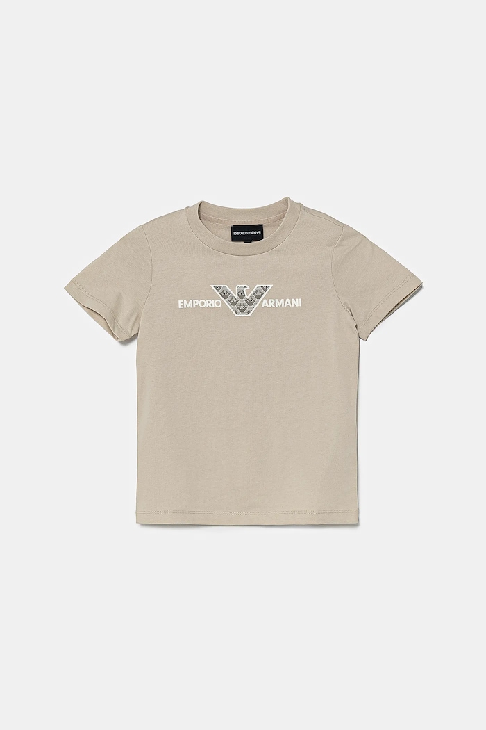Chłopiec Emporio Armani t-shirt bawełniany dziecięcy 3-pack EB000320.AF13913 beżowy
