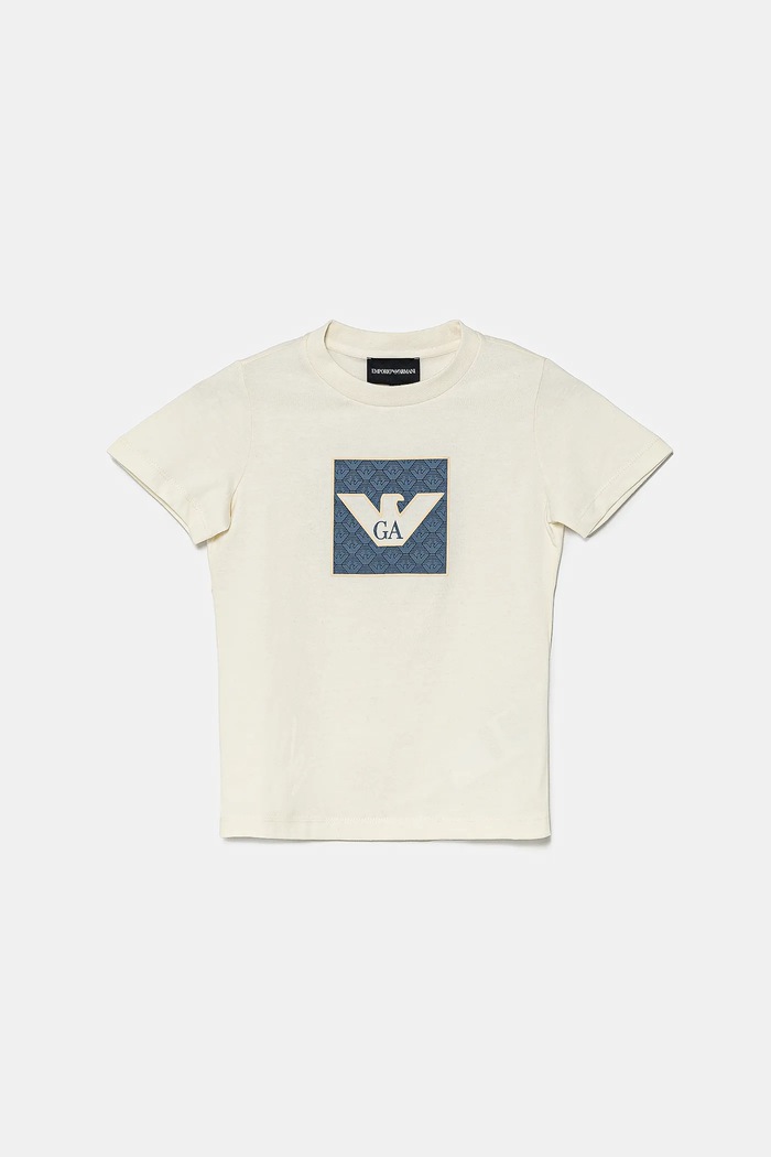 Emporio Armani t-shirt bawełniany dziecięcy 3-pack beżowy EB000320.AF13913