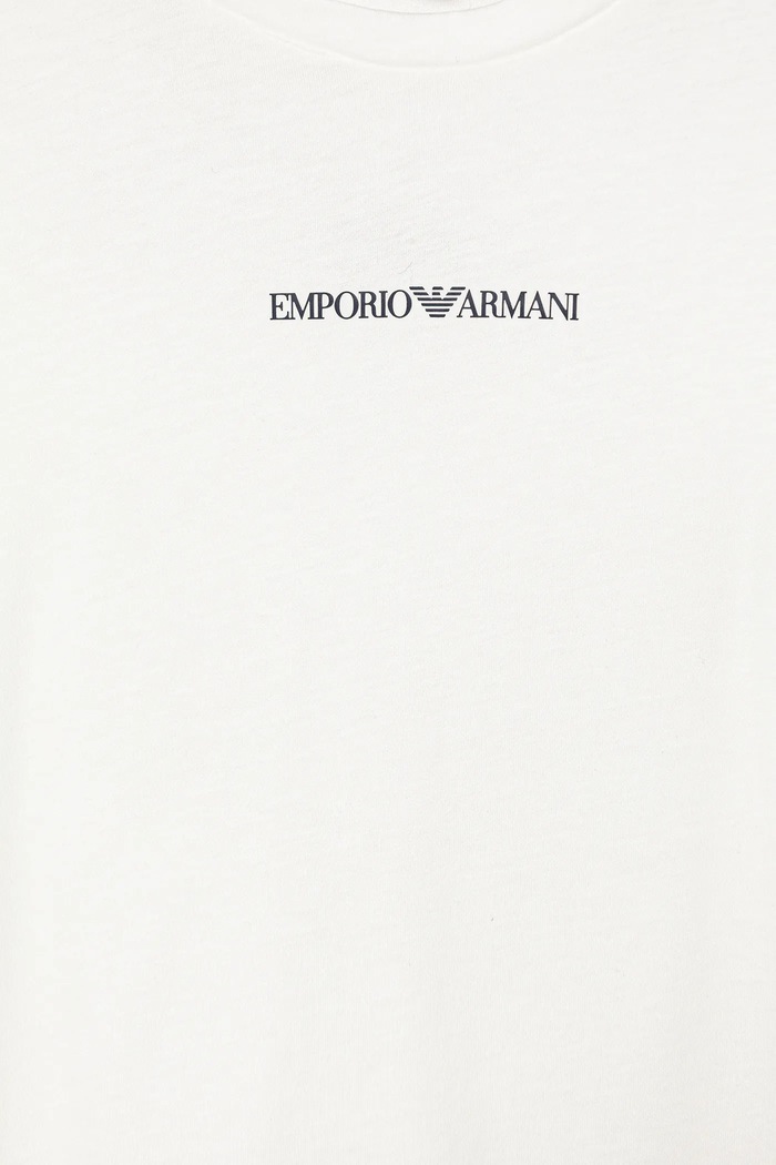 Chlapec Detské bavlnené tričko Emporio Armani EB000421.AF15013 biela