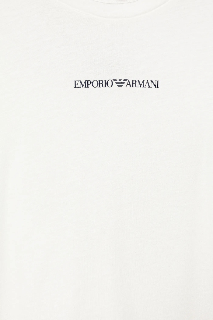 Chlapec Detské bavlnené tričko Emporio Armani EB000421.AF15013 biela