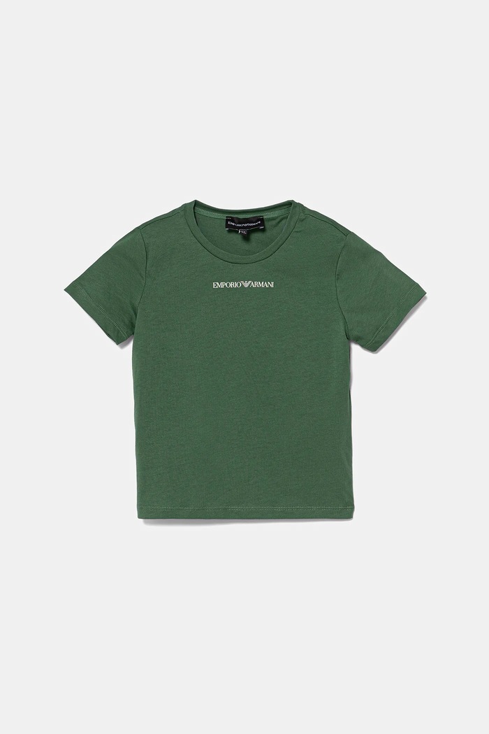 Detské bavlnené tričko Emporio Armani bavlna zelená EB000421.AF15013