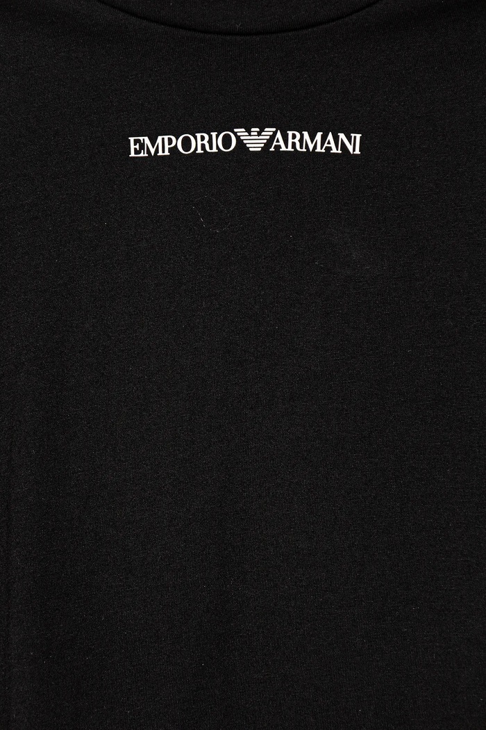 Chlapec Detské bavlnené tričko Emporio Armani EB000421.AF15013 čierna
