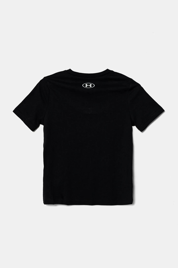 Under Armour T-shirt dziecięcy LOGO WORDMARK SS 1389963 czarny SS25