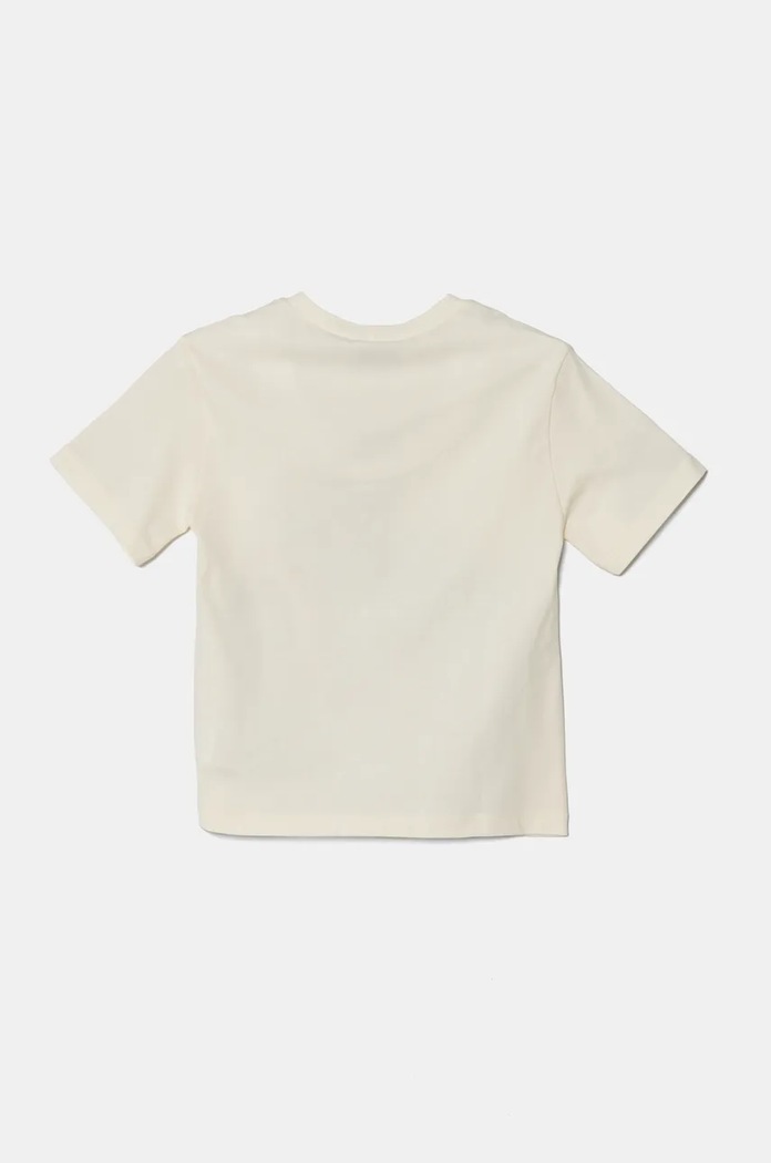 Dječja pamučna majica kratkih rukava United Colors of Benetton 35RYG10I1.P.Seasonal bež SS25