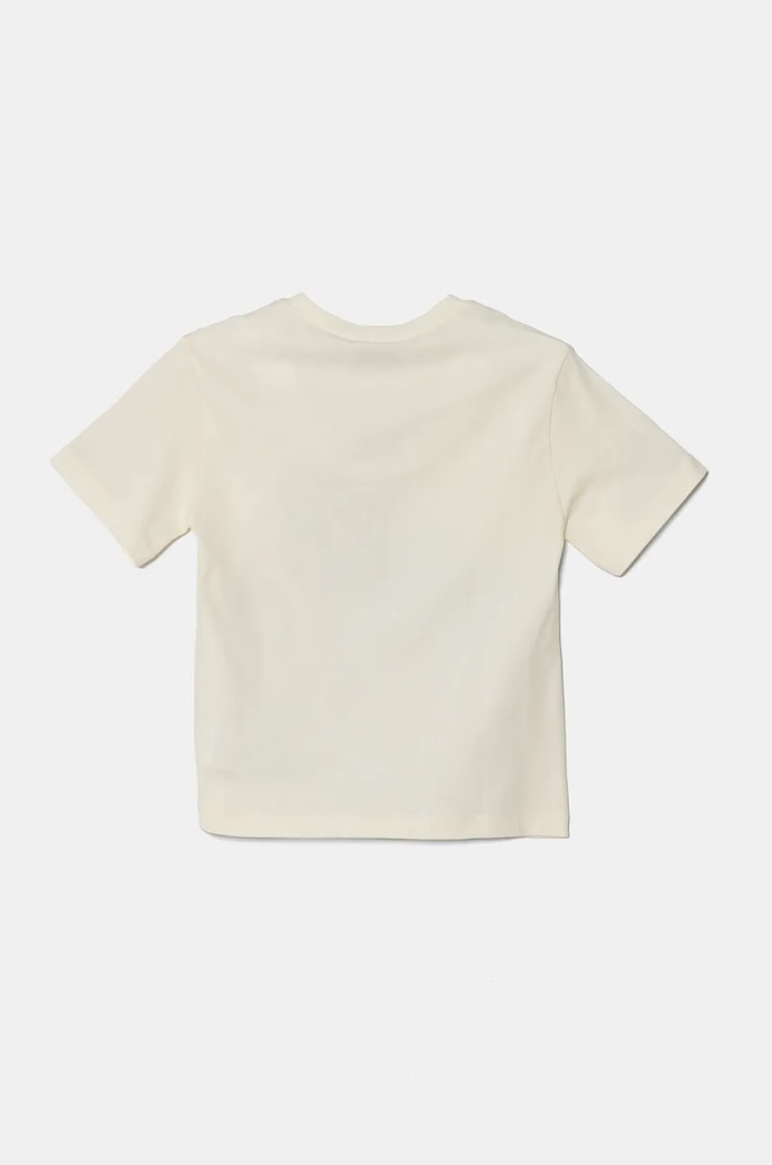 Dječja pamučna majica kratkih rukava United Colors of Benetton 35RYG10I1.P.Seasonal bež SS25