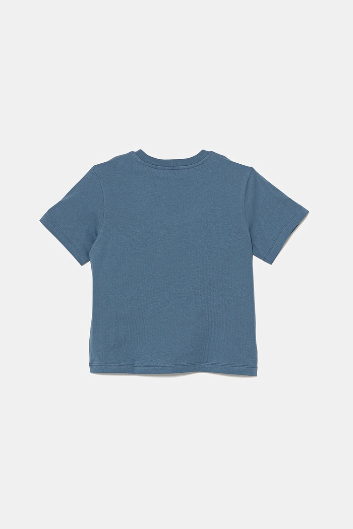 Dječja pamučna majica kratkih rukava United Colors of Benetton 35RYG10I7.P.Seasonal plava SS25