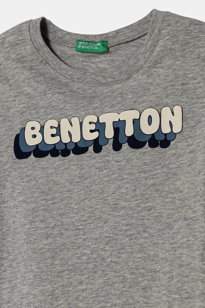 Chłopiec United Colors of Benetton t-shirt bawełniany dziecięcy 3I1XG10HT.P.Seasonal szary