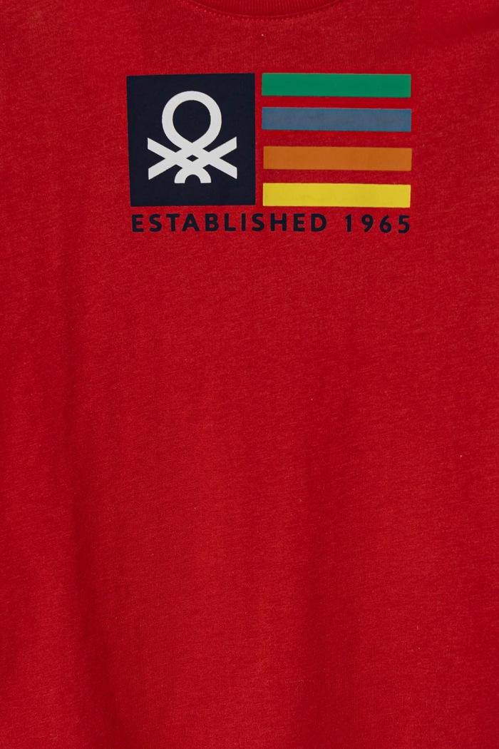 Chłopiec United Colors of Benetton t-shirt bawełniany dziecięcy 3I1XG10HT.P.Seasonal czerwony