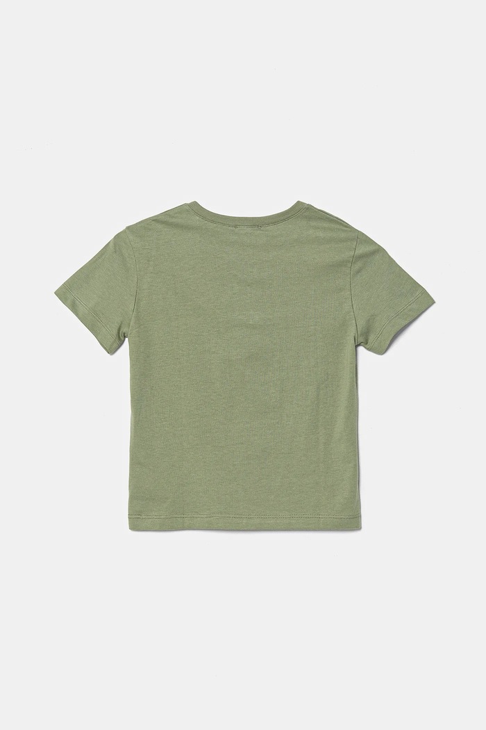 Детска памучна тениска United Colors of Benetton 3I1XG10HT.P.Seasonal зелен SS25