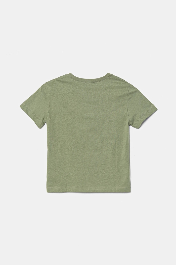 Детска памучна тениска United Colors of Benetton 3I1XG10HT.P.Seasonal зелен SS25